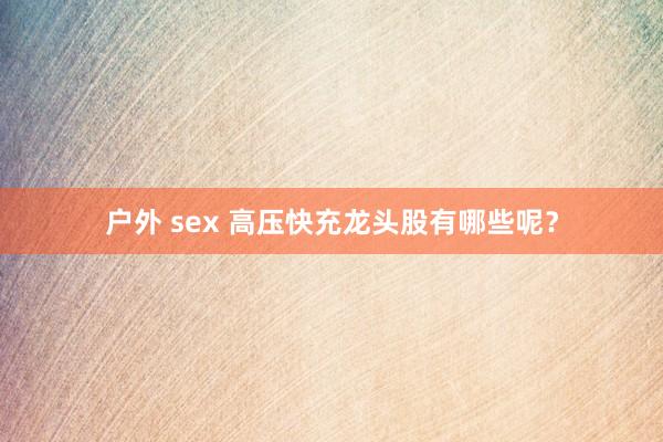 户外 sex 高压快充龙头股有哪些呢？