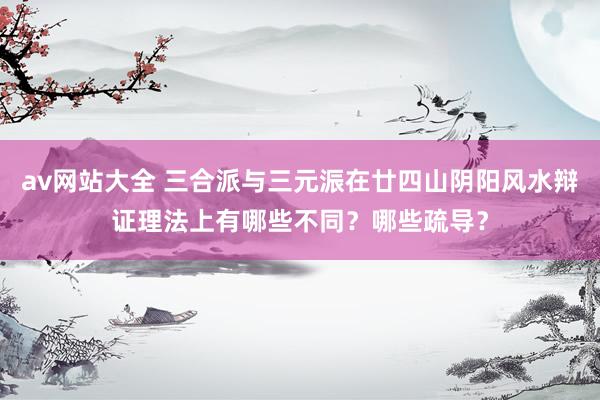 av网站大全 三合派与三元浱在廿四山阴阳风水辩证理法上有哪些不同？哪些疏导？