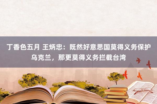 丁香色五月 王炳忠：既然好意思国莫得义务保护乌克兰，那更莫得义务拦截台湾